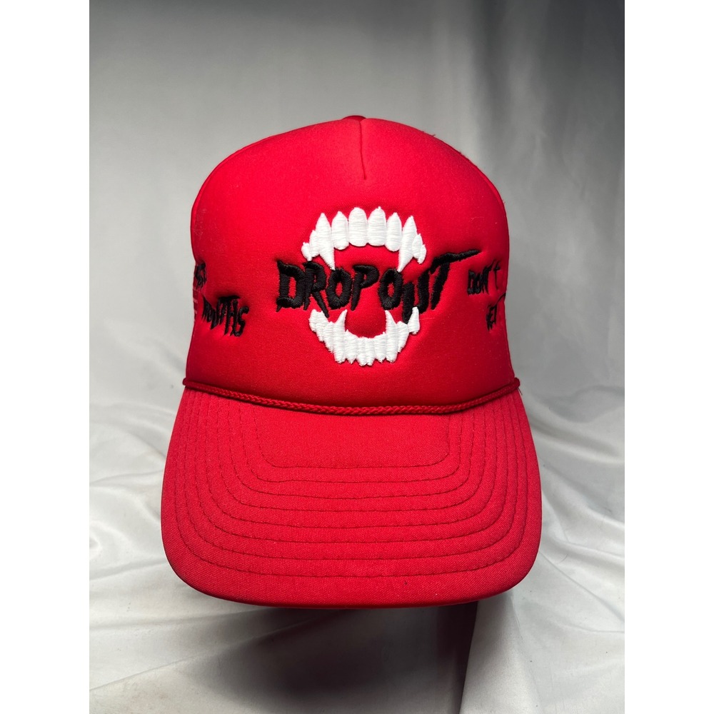 Dropout New York Red Trucker Hat Vampire Closed Mouths Dont Get Fed Snapback